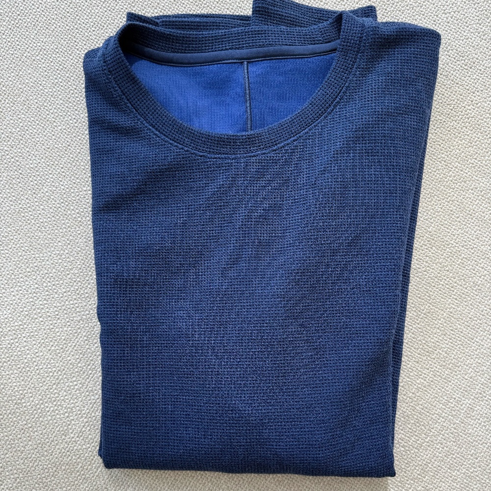Lululemon Textured Waffle Crewneck Men's Sweater Blue Size: S